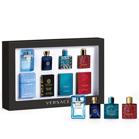 versace miniature collection for men|Versace mini perfume set boots.